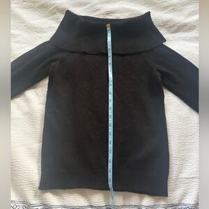 Anthropologie Black Cold Shoulder Cowl Neck Sweater